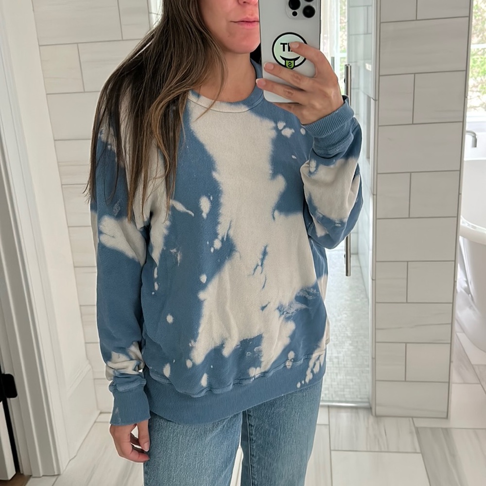 The Great. Tie Dye Shrunken College Sweatshirt. Tie dye, size 0